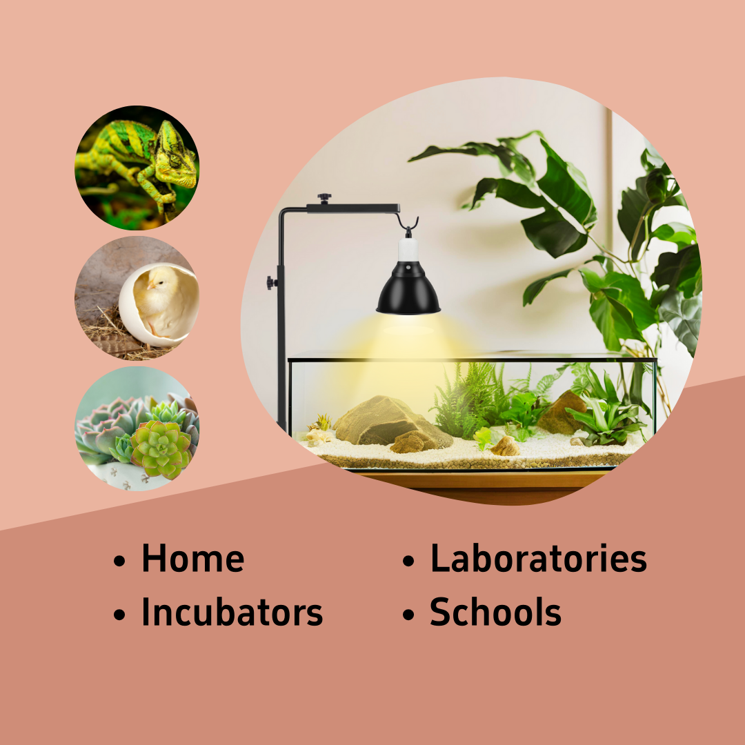 Reptile Heat Lamp Stand 15"-25" Adjustable