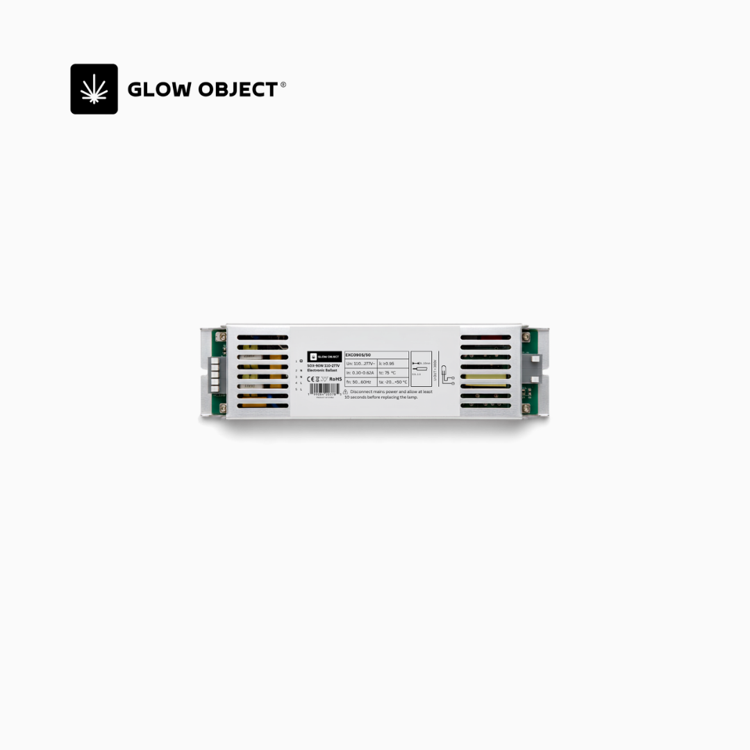 Glow Object SOX LPS electronic ballast, 110-277V input, CE and RoHS certified — compatible with Low Pressure Sodium lamps for dark-sky friendly amber street lighting