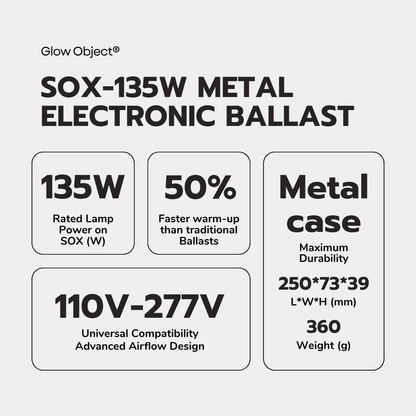 110-277V Universal Metal Electronic Ballast for SOX 135W Low Pressure Sodium (LPS) Lamps