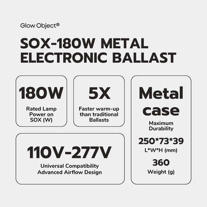110-277V Universal Metal Electronic Ballast for SOX 180W Low Pressure Sodium (LPS) Lamps