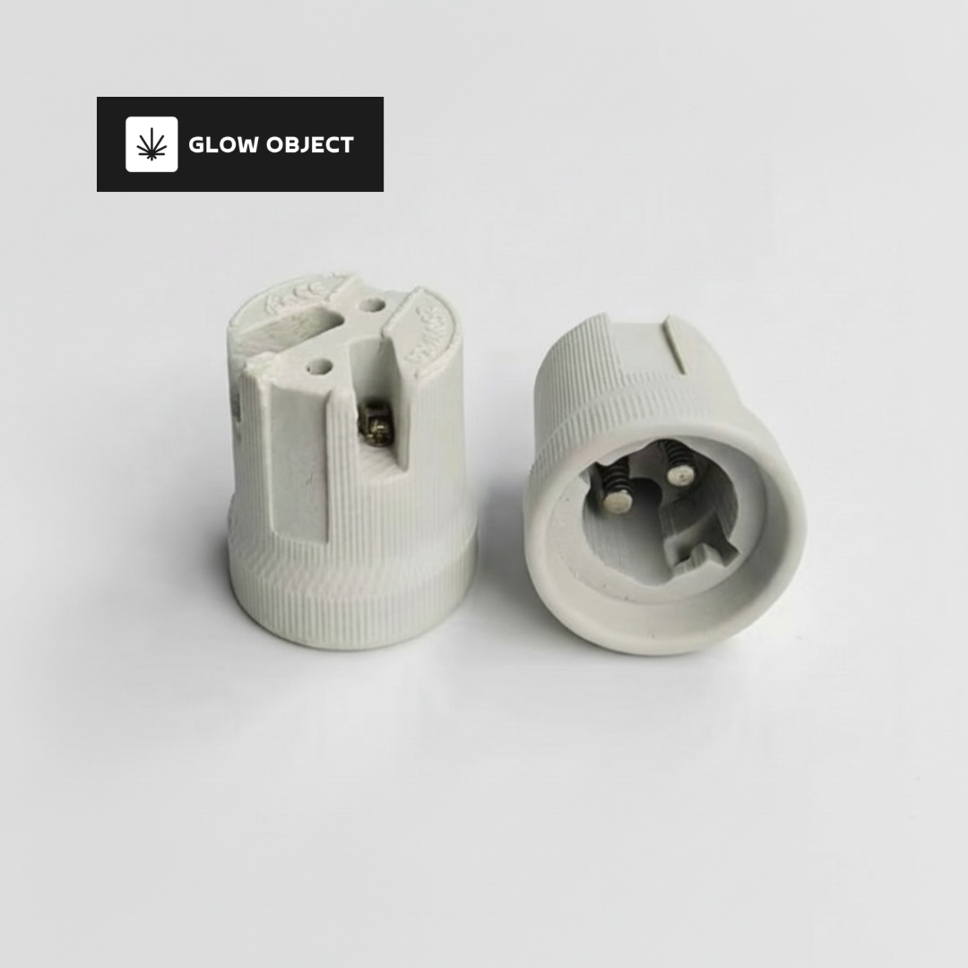 Two white cylindrical objects on a light gray background with 'Glow Object' branding.