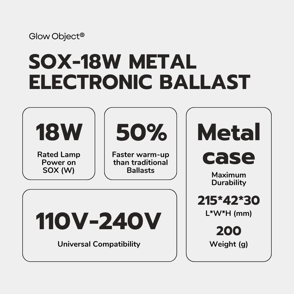 SOX-E80W LPS Electronic Ballast Key Specs – 180W 110-240V Universal Metal Case 5X Faster Warm-Up