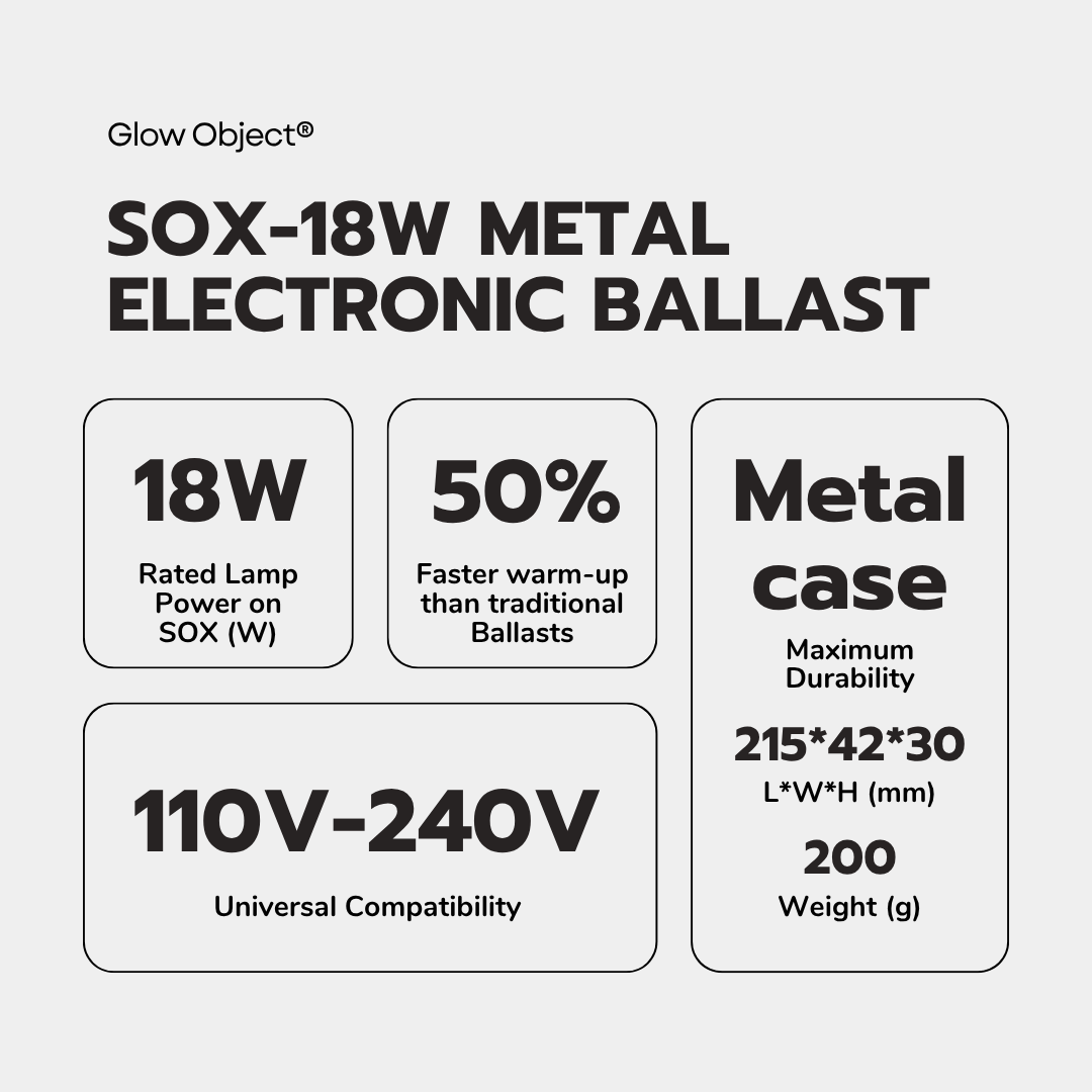 SOX-E80W LPS Electronic Ballast Key Specs – 180W 110-240V Universal Metal Case 5X Faster Warm-Up