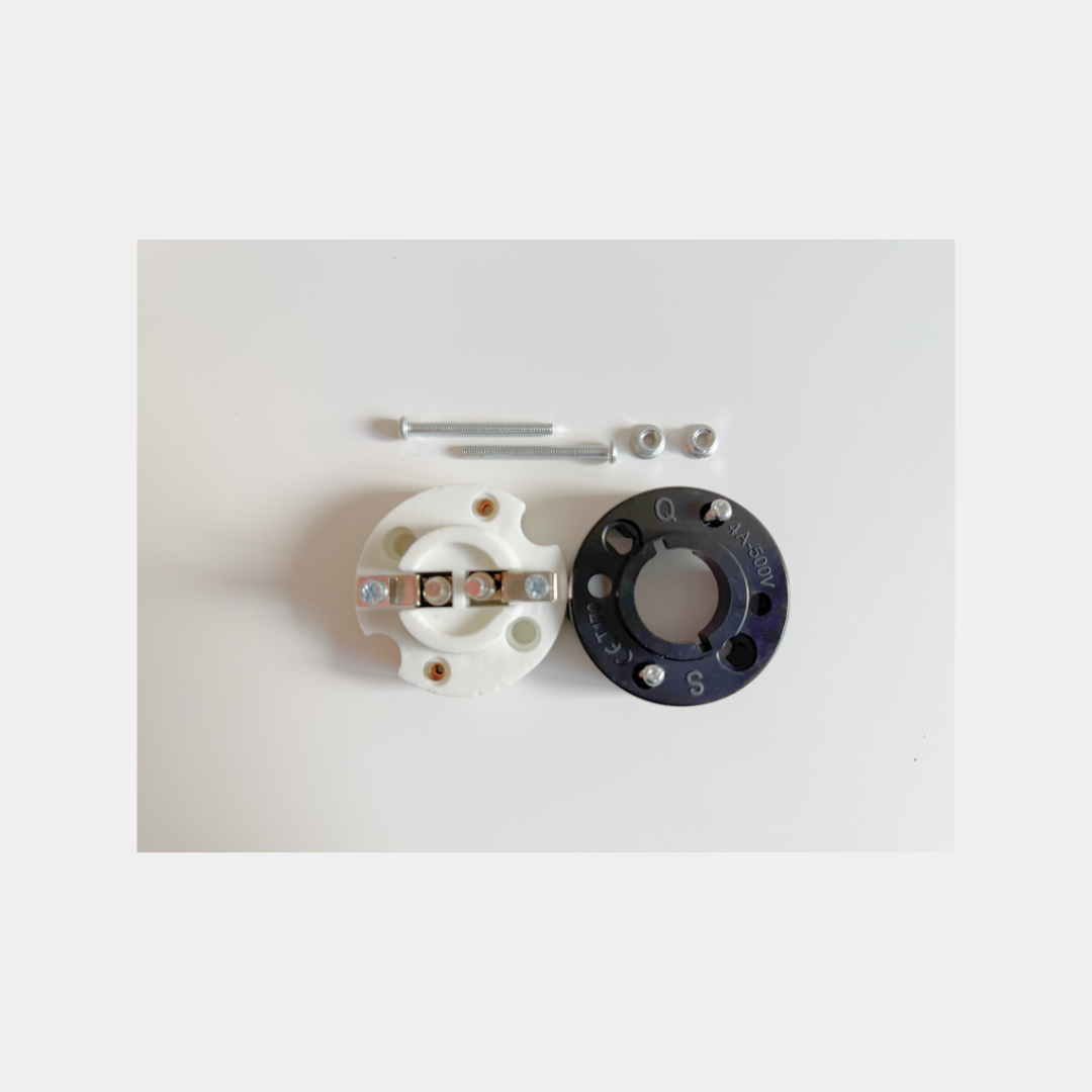 Ceramic B22 Socket Components – Ceramic Body Metal Cap and Mounting Screws Included
